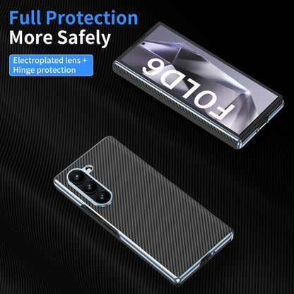 For Samsung Galaxy Z Fold5 5G Electroplated Carbon Fiber Pattern Folding Phone Case with Hinge(Black) - Galaxy Z Fold5 Cases by buy2fix | Online Shopping UK | buy2fix