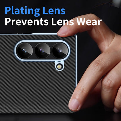 For Samsung Galaxy Z Fold5 5G Electroplated Carbon Fiber Pattern Folding Phone Case with Hinge(Black) - Galaxy Z Fold5 Cases by buy2fix | Online Shopping UK | buy2fix