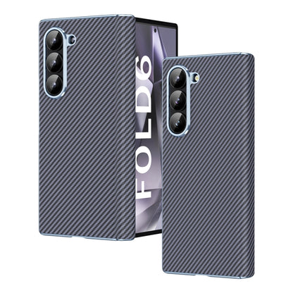 For Samsung Galaxy Z Fold5 5G Electroplated Carbon Fiber Pattern Folding Phone Case with Hinge(Grey) - Galaxy Z Fold5 Cases by buy2fix | Online Shopping UK | buy2fix