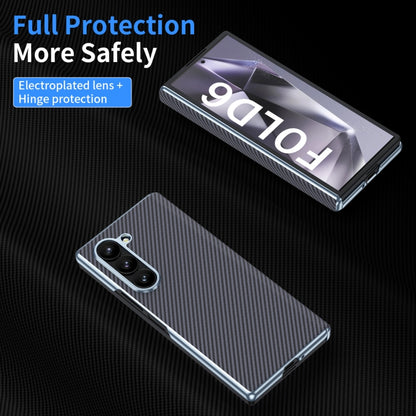 For Samsung Galaxy Z Fold5 5G Electroplated Carbon Fiber Pattern Folding Phone Case with Hinge(Grey) - Galaxy Z Fold5 Cases by buy2fix | Online Shopping UK | buy2fix