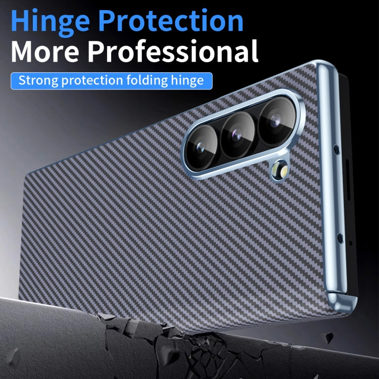 For Samsung Galaxy Z Fold5 5G Electroplated Carbon Fiber Pattern Folding Phone Case with Hinge(Grey) - Galaxy Z Fold5 Cases by buy2fix | Online Shopping UK | buy2fix