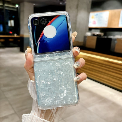 For Motorola Razr 40 Ultra Pearlescent Shell Texture Phone Case(White) by buy2fix