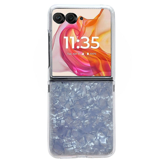 For Motorola Razr 50 Ultra Pearlescent Shell Texture Phone Case(White) by buy2fix