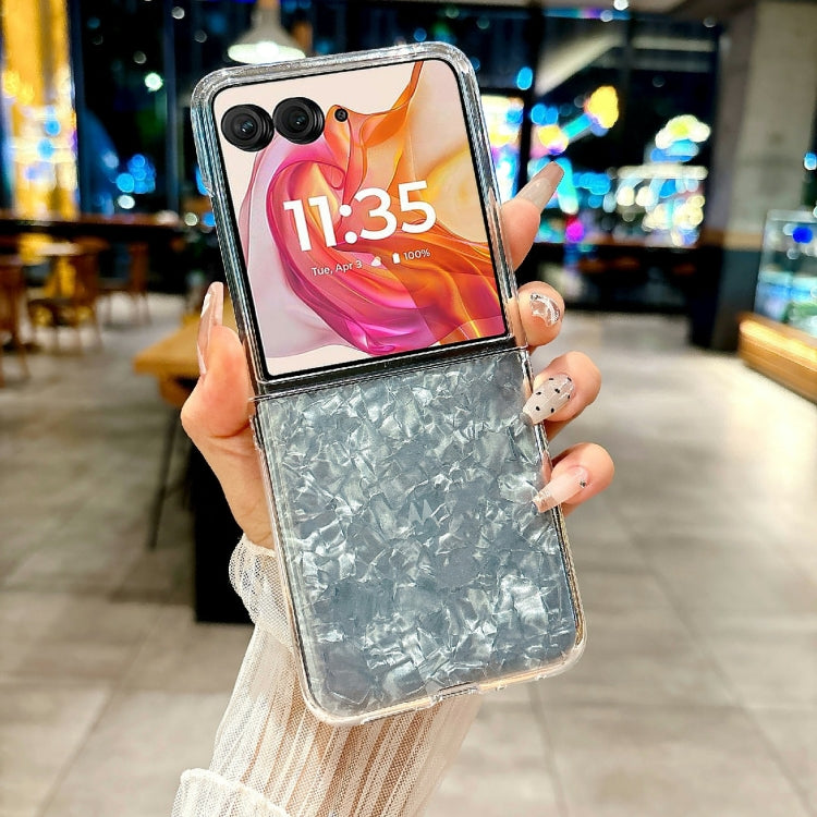 For Motorola Razr 50 Ultra Pearlescent Shell Texture Phone Case(White) by buy2fix