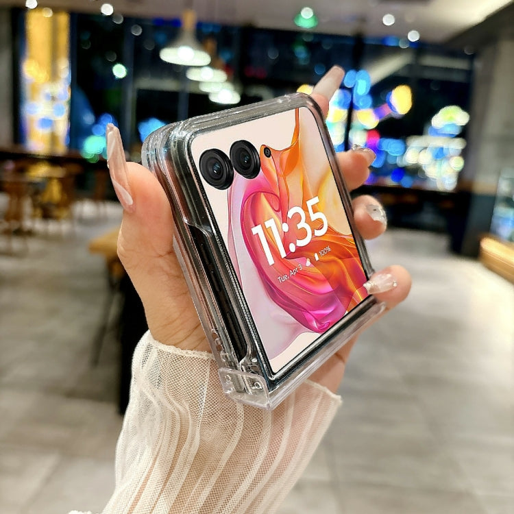 For Motorola Razr 50 Ultra Pearlescent Shell Texture Phone Case(Pink) by buy2fix