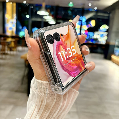 For Motorola Razr 50 Ultra Pearlescent Shell Texture Phone Case(Pink) by buy2fix