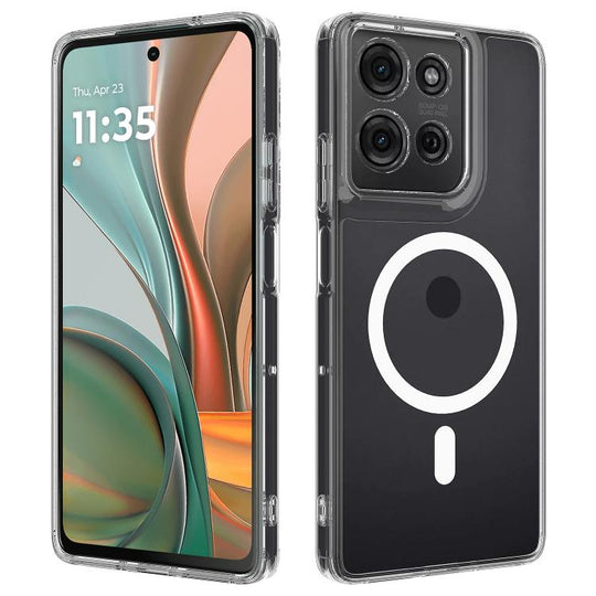 For Motorola Moto G75 MagSafe Clear Acrylic PC Hybrid TPU Phone Case(Transparent)