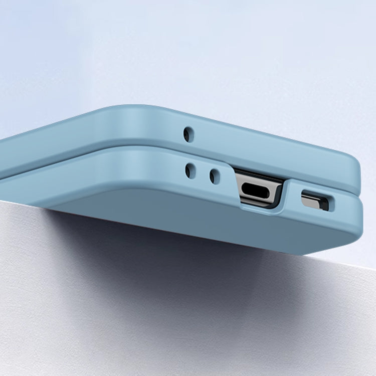 For Motorola Razr 50 Three-stage Integrated PC Skin Feel Shockproof Phone Case(Sky Blue) by buy2fix