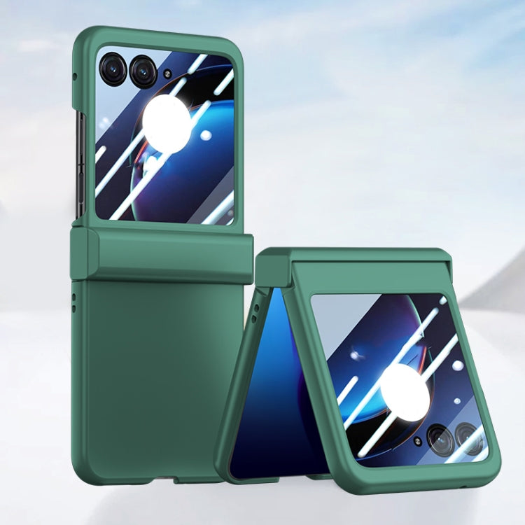 For Motorola Razr 50 Three-stage Integrated PC Skin Feel Shockproof Phone Case(Green) by buy2fix