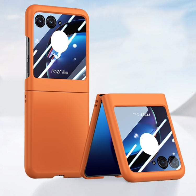 For Motorola Razr 40 Ultra Integrated PC Skin Feel Shockproof Phone Case(Flaming Orange) by buy2fix