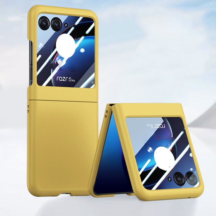 For Motorola Razr 40 Ultra Integrated PC Skin Feel Shockproof Phone Case(Lemon Yellow) by buy2fix