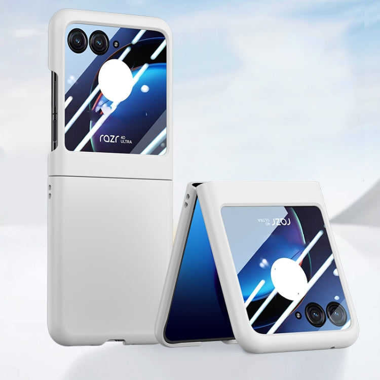 For Motorola Razr 40 Ultra Integrated PC Skin Feel Shockproof Phone Case(White) by buy2fix