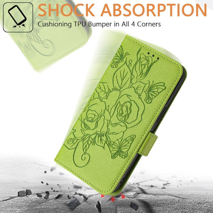 For Ulefone Note 14 Embossed Rose RFID Anti-theft Leather Phone Case(Green) by buy2fix