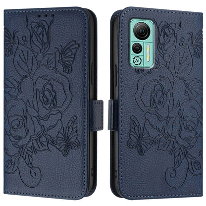 For Ulefone Note 14 Embossed Rose RFID Anti-theft Leather Phone Case(Dark Blue) by buy2fix