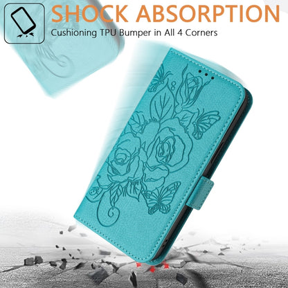 For Ulefone Note 18 Ultra Embossed Rose RFID Anti-theft Leather Phone Case(Light Blue) by buy2fix