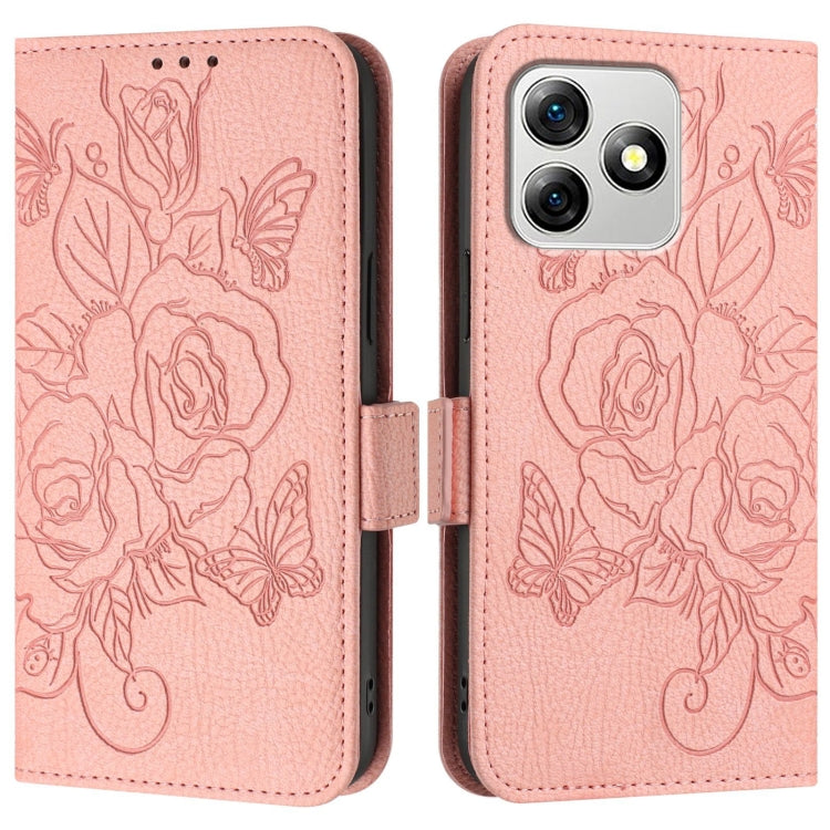 For Ulefone Note 18 Ultra Embossed Rose RFID Anti-theft Leather Phone Case(Pink) by buy2fix