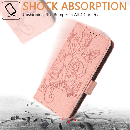 For Google Pixel 9 Pro XL Embossed Rose RFID Anti-theft Leather Phone Case(Pink) by buy2fix