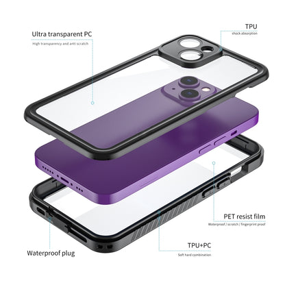 For iPhone 14 RedPepper Shockproof IP68 Waterproof PC + TPU Protective Case(Black) - iPhone 14 Cases by RedPepper | Online Shopping UK | buy2fix
