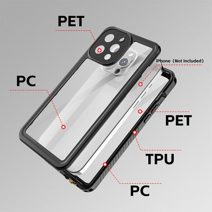 For iPhone 13 Pro Max RedPepper Shockproof IP68 Waterproof PC + TPU Protective Case(Black) - iPhone 13 Pro Max Cases by RedPepper | Online Shopping UK | buy2fix
