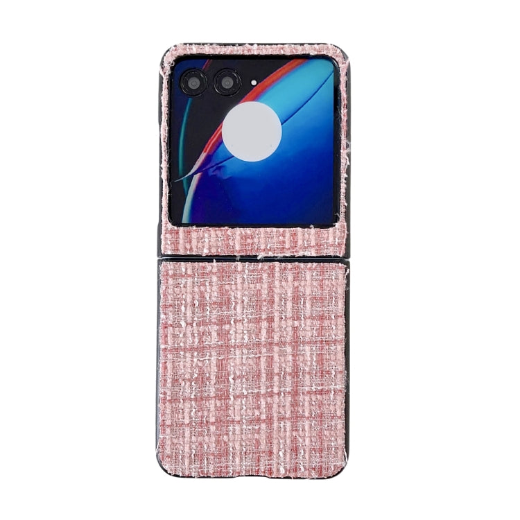 For Motorola Razr 50 Fabric Folding PC Phone Case(Pink) by buy2fix