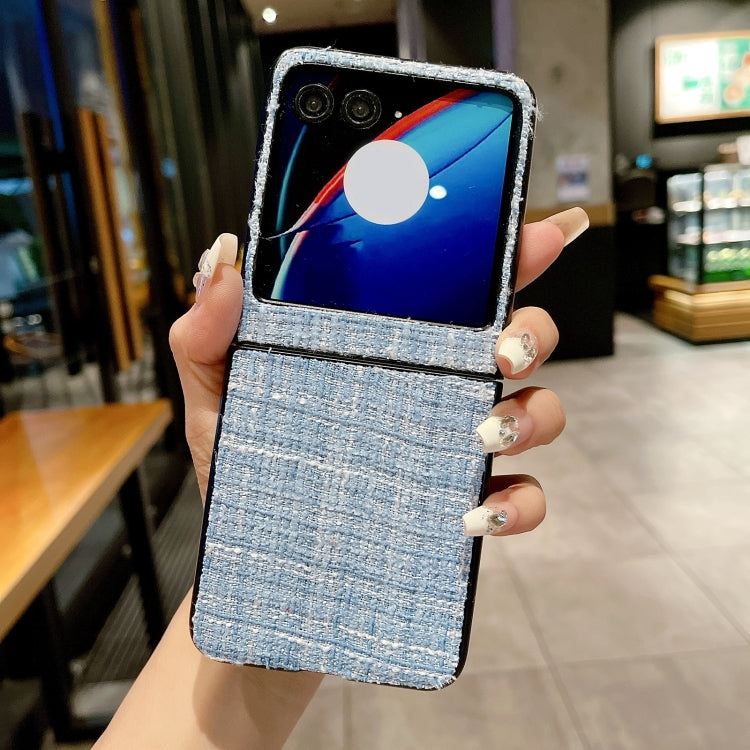 For Motorola Razr 50 Fabric Folding PC Phone Case(Blue) by buy2fix