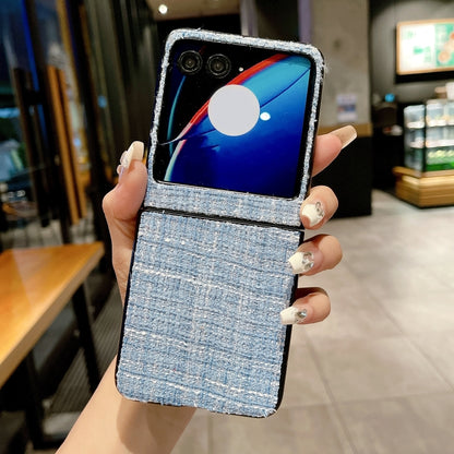 For Motorola Razr 50 Fabric Folding PC Phone Case(Blue) by buy2fix