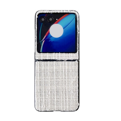 For Motorola Razr 50 Fabric Folding PC Phone Case(White) by buy2fix
