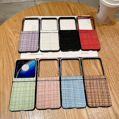 For Motorola Razr 50 Fabric Folding PC Phone Case(White) by buy2fix