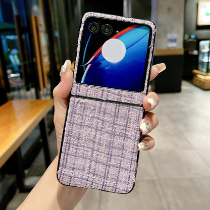 For Motorola Razr 50 Fabric Folding PC Phone Case(Purple) by buy2fix