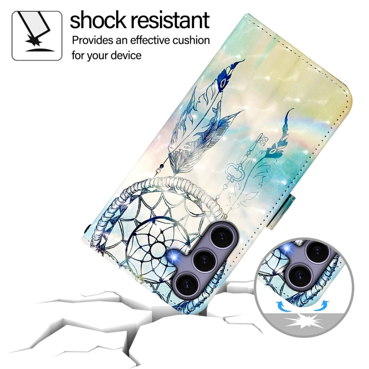 For Samsung Galaxy S25 5G 3D Painting Horizontal Flip Leather Phone Case(Dream Wind Chimes) by buy2fix