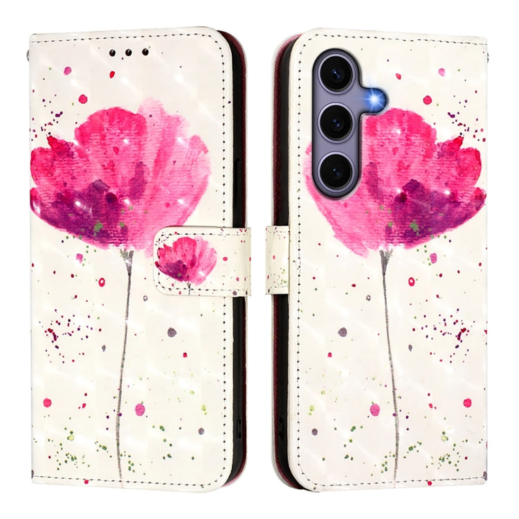 For Samsung Galaxy S25 5G 3D Painting Horizontal Flip Leather Phone Case(Flower) by buy2fix