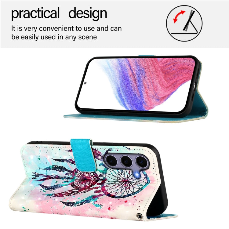 For Samsung Galaxy S25 5G 3D Painting Horizontal Flip Leather Phone Case(Color Drop Wind Chimes) by buy2fix