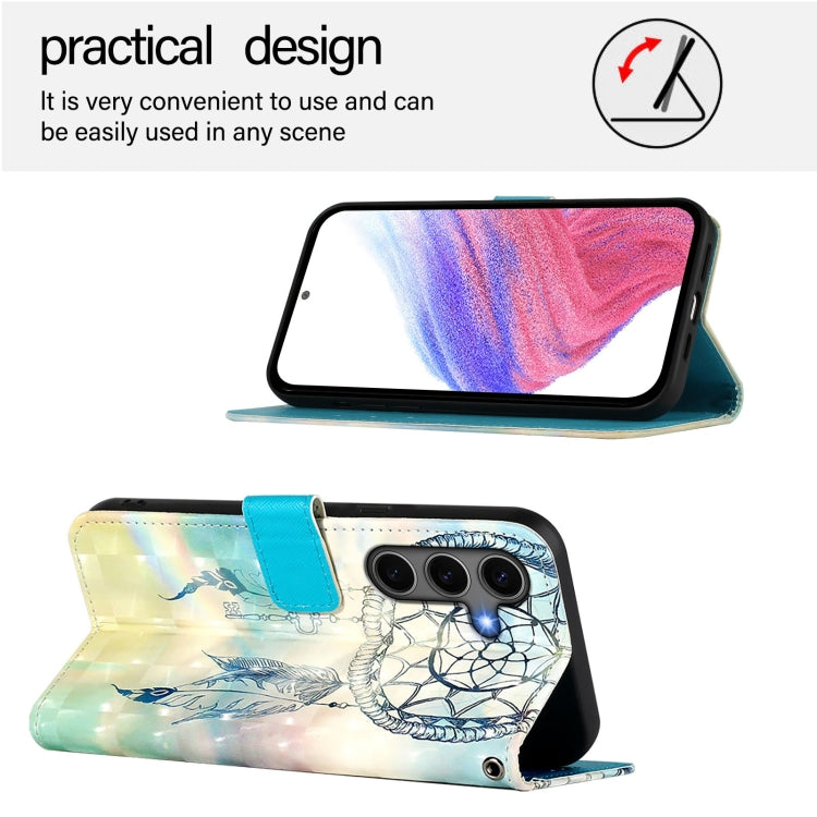 For Samsung Galaxy S25+ 5G 3D Painting Horizontal Flip Leather Phone Case(Dream Wind Chimes) by buy2fix