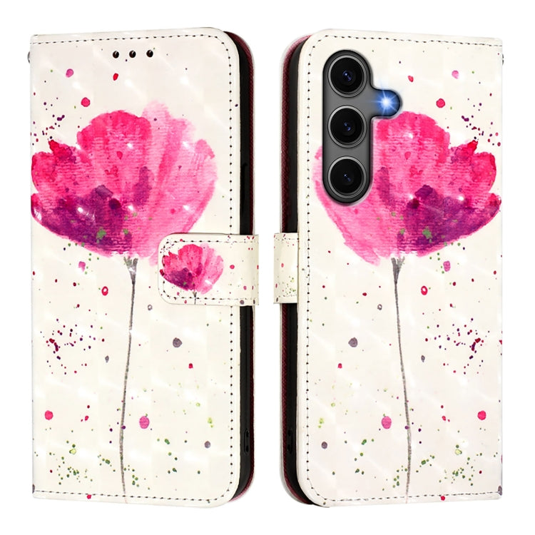 For Samsung Galaxy S25+ 5G 3D Painting Horizontal Flip Leather Phone Case(Flower) by buy2fix