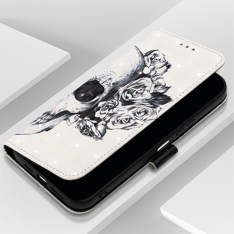 For Samsung Galaxy S25+ 5G 3D Painting Horizontal Flip Leather Phone Case(Skull) by buy2fix