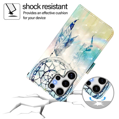 For Samsung Galaxy S25 Ultra 5G 3D Painting Horizontal Flip Leather Phone Case(Dream Wind Chimes) by buy2fix