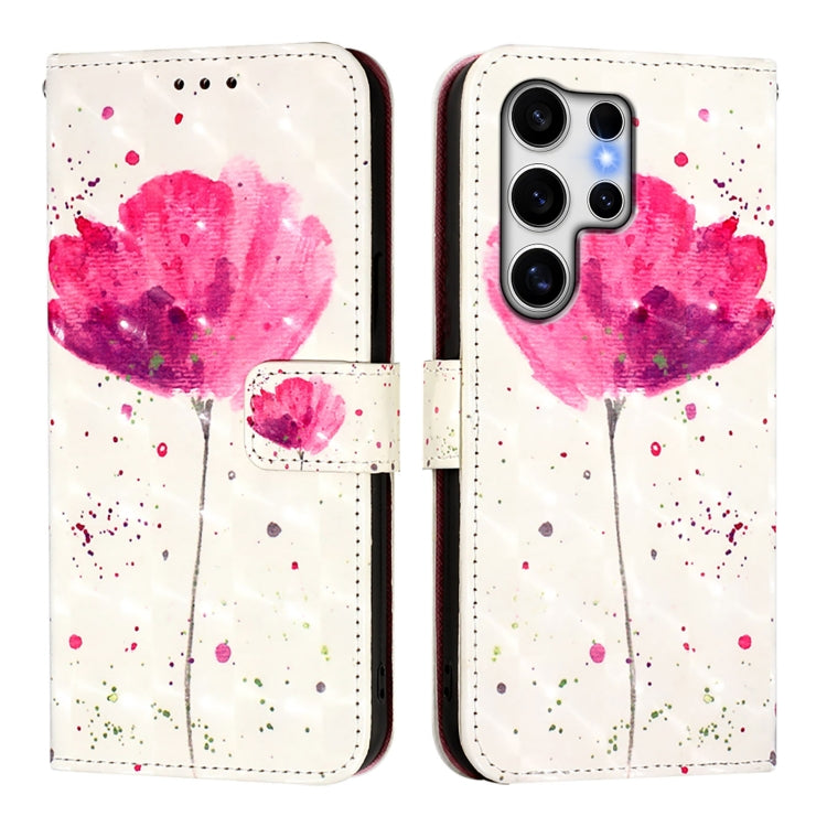 For Samsung Galaxy S25 Ultra 5G 3D Painting Horizontal Flip Leather Phone Case(Flower) by buy2fix