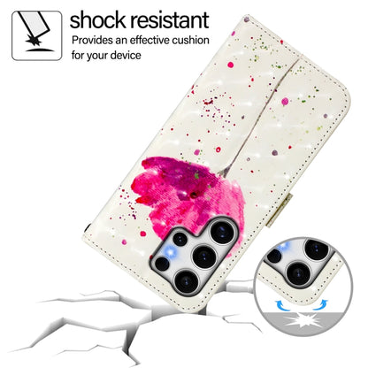 For Samsung Galaxy S25 Ultra 5G 3D Painting Horizontal Flip Leather Phone Case(Flower) by buy2fix