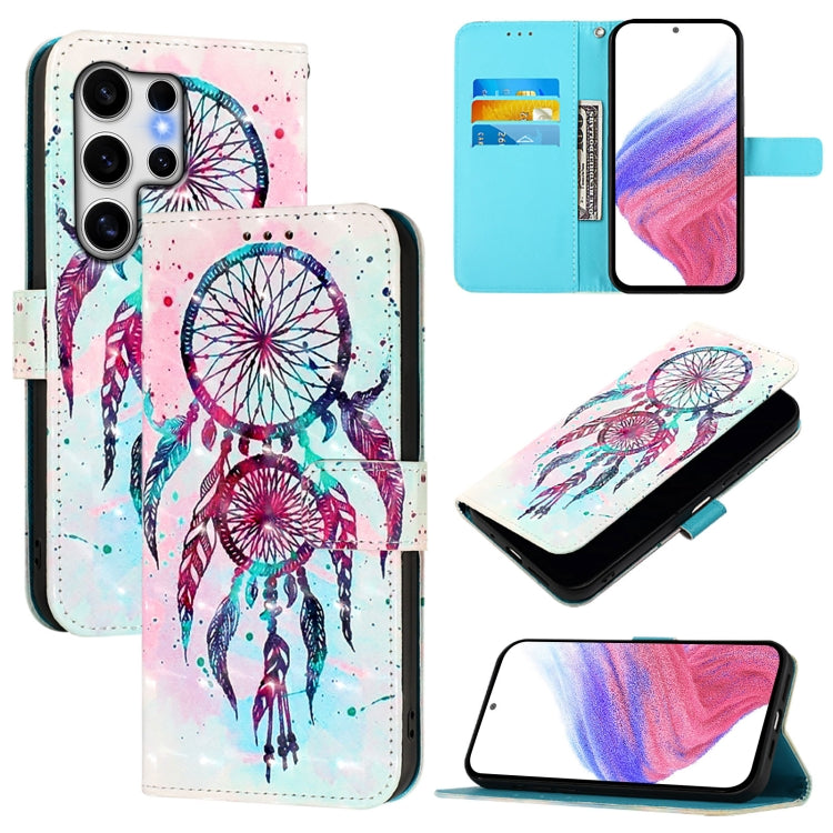 For Samsung Galaxy S25 Ultra 5G 3D Painting Horizontal Flip Leather Phone Case(Color Drop Wind Chimes) by buy2fix