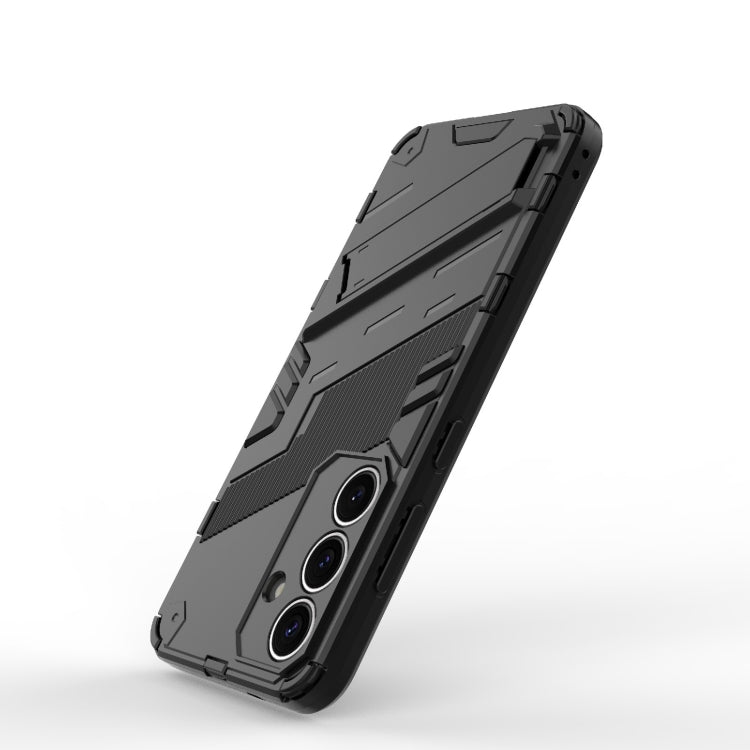 For Samsung Galaxy S25 5G Punk Armor 2 in 1 PC + TPU Shockproof Phone Case with Invisible Holder(Black) by buy2fix