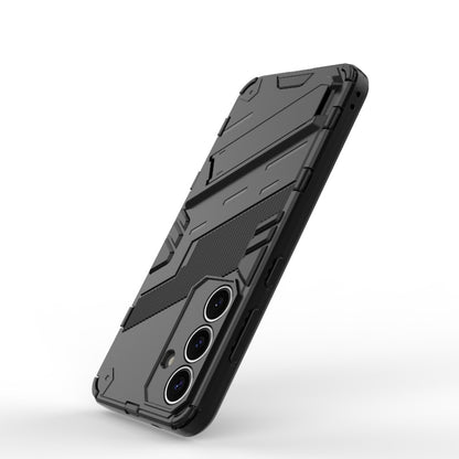 For Samsung Galaxy S25 5G Punk Armor 2 in 1 PC + TPU Shockproof Phone Case with Invisible Holder(Black) by buy2fix