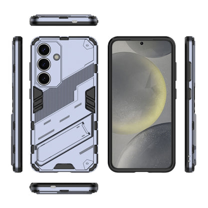 For Samsung Galaxy S25 5G Punk Armor 2 in 1 PC + TPU Shockproof Phone Case with Invisible Holder(Grey) by buy2fix