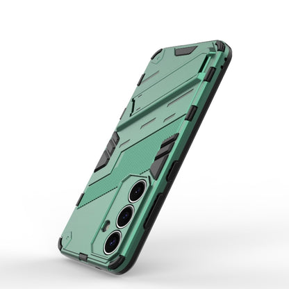 For Samsung Galaxy S25 5G Punk Armor 2 in 1 PC + TPU Shockproof Phone Case with Invisible Holder(Green) by buy2fix