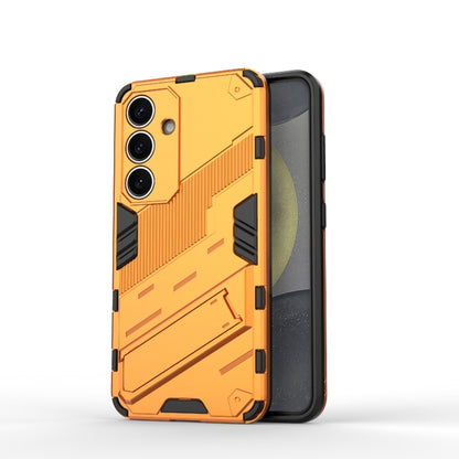 For Samsung Galaxy S25 5G Punk Armor 2 in 1 PC + TPU Shockproof Phone Case with Invisible Holder(Orange) by buy2fix
