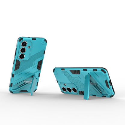 For Samsung Galaxy S25 5G Punk Armor 2 in 1 PC + TPU Shockproof Phone Case with Invisible Holder(Blue) by buy2fix