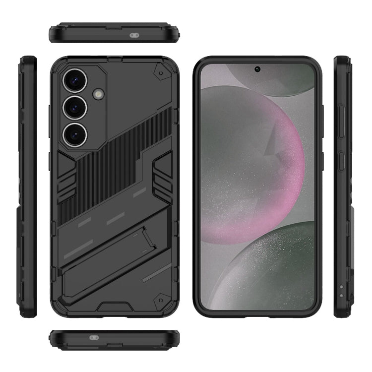 For Samsung Galaxy S25+ 5G Punk Armor 2 in 1 PC + TPU Shockproof Phone Case with Invisible Holder(Black) by buy2fix