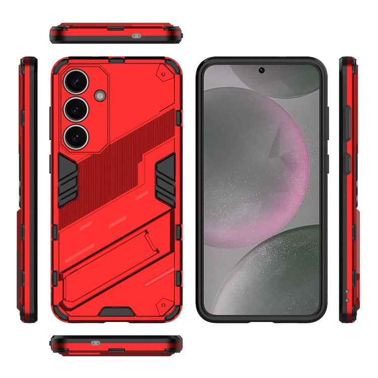 For Samsung Galaxy S25+ 5G Punk Armor 2 in 1 PC + TPU Shockproof Phone Case with Invisible Holder(Red) by buy2fix