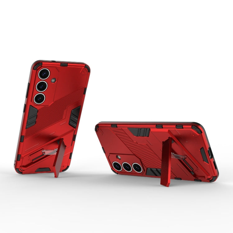 For Samsung Galaxy S25+ 5G Punk Armor 2 in 1 PC + TPU Shockproof Phone Case with Invisible Holder(Red) by buy2fix