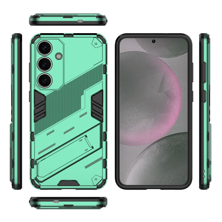 For Samsung Galaxy S25+ 5G Punk Armor 2 in 1 PC + TPU Shockproof Phone Case with Invisible Holder(Green) by buy2fix