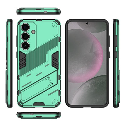 For Samsung Galaxy S25+ 5G Punk Armor 2 in 1 PC + TPU Shockproof Phone Case with Invisible Holder(Green) by buy2fix